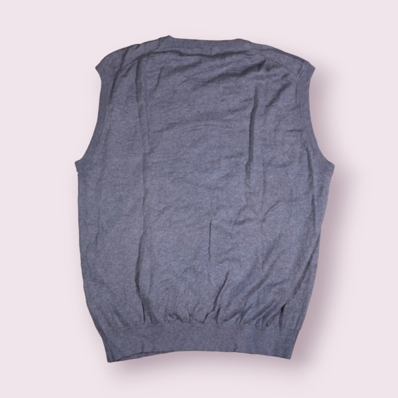 Paul Frederick Mens Silk, Cotton, Cashmere Grey Blend Sweater Vest V Neck Size L - Picture 6 of 7